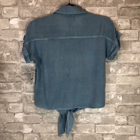 NWT Ardene Chambray Tie Waist Shirt - Picture 7 of 8